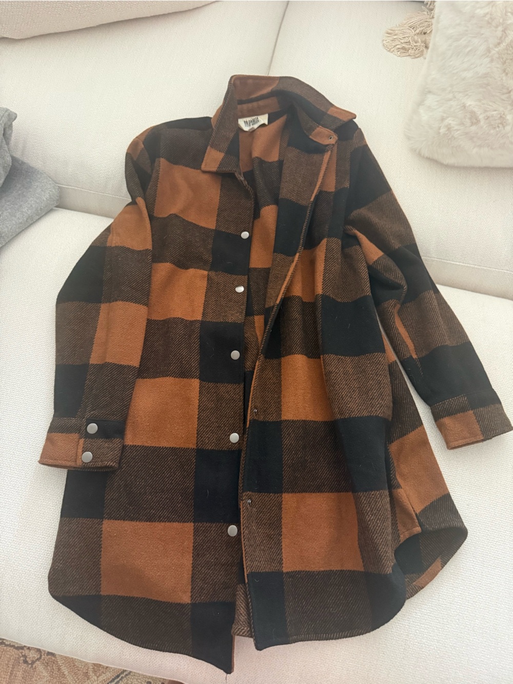 BB Dakota by Steve Madden Brown and Black Buffalo Plaid Shacket